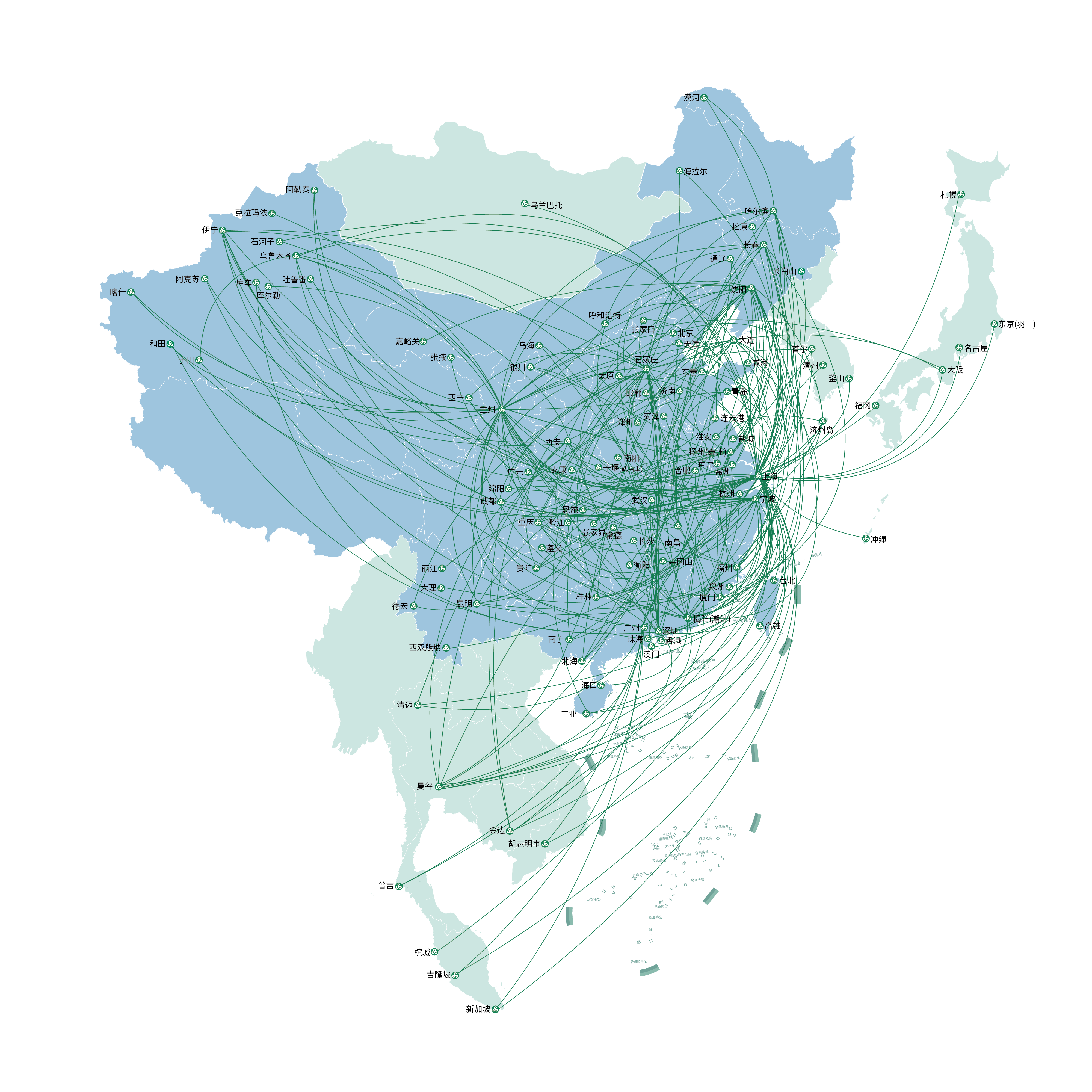 春秋航空路線図